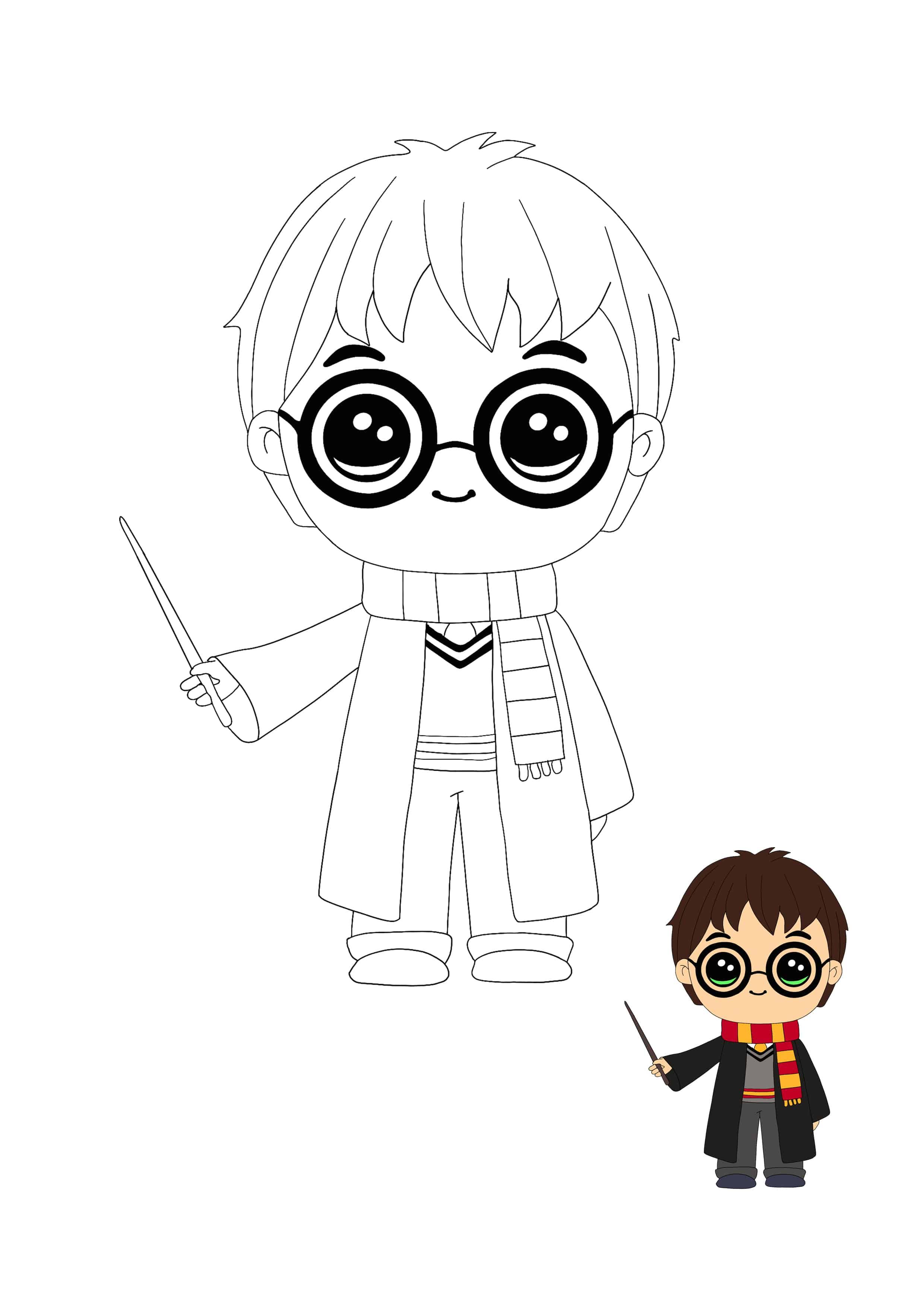 Kawaii harry potter coloring sheet harry potter coloring pages harry potter cartoon cartoon coloring pages