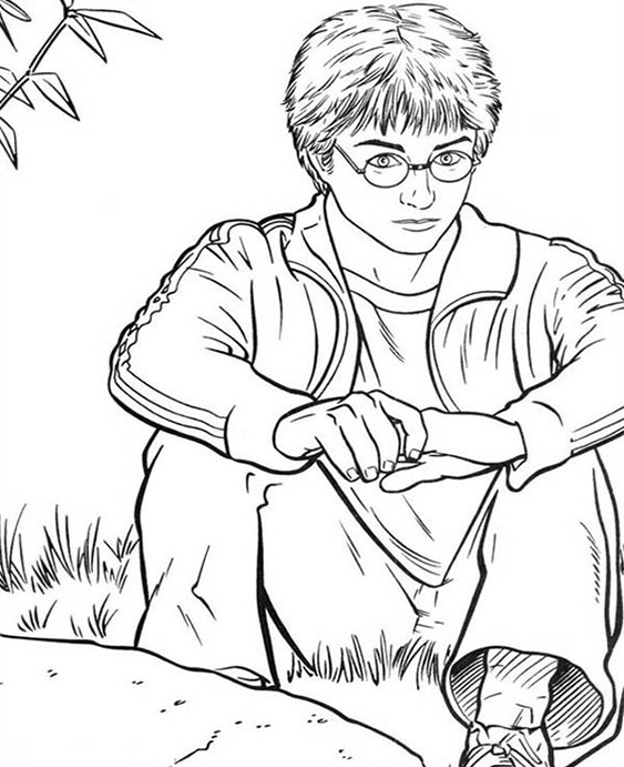 Free easy to print harry potter coloring pages