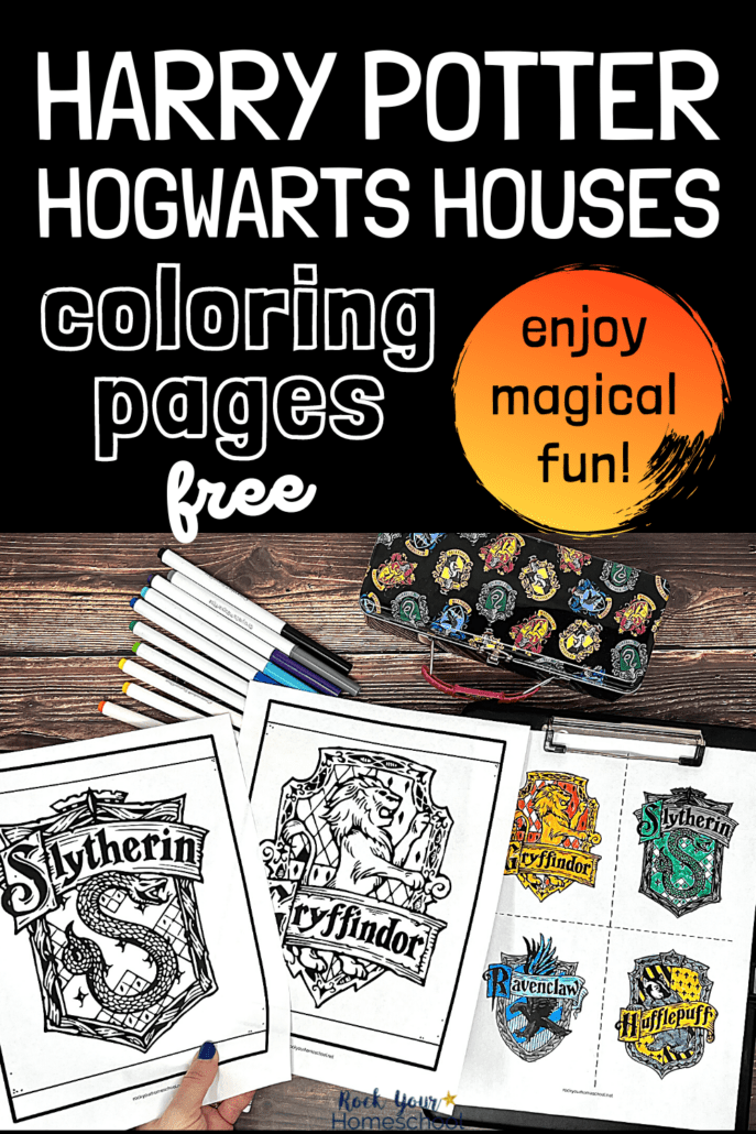 Harry potter houses coloring pages for magical fun free