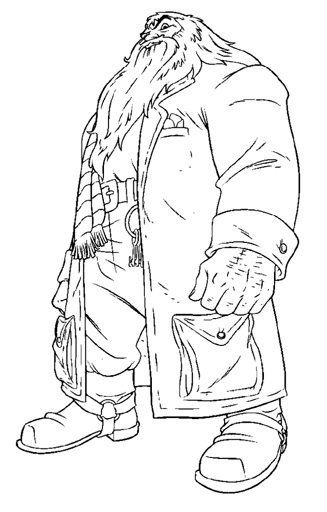 Harry potter coloring picture of rubeus hagrid the half