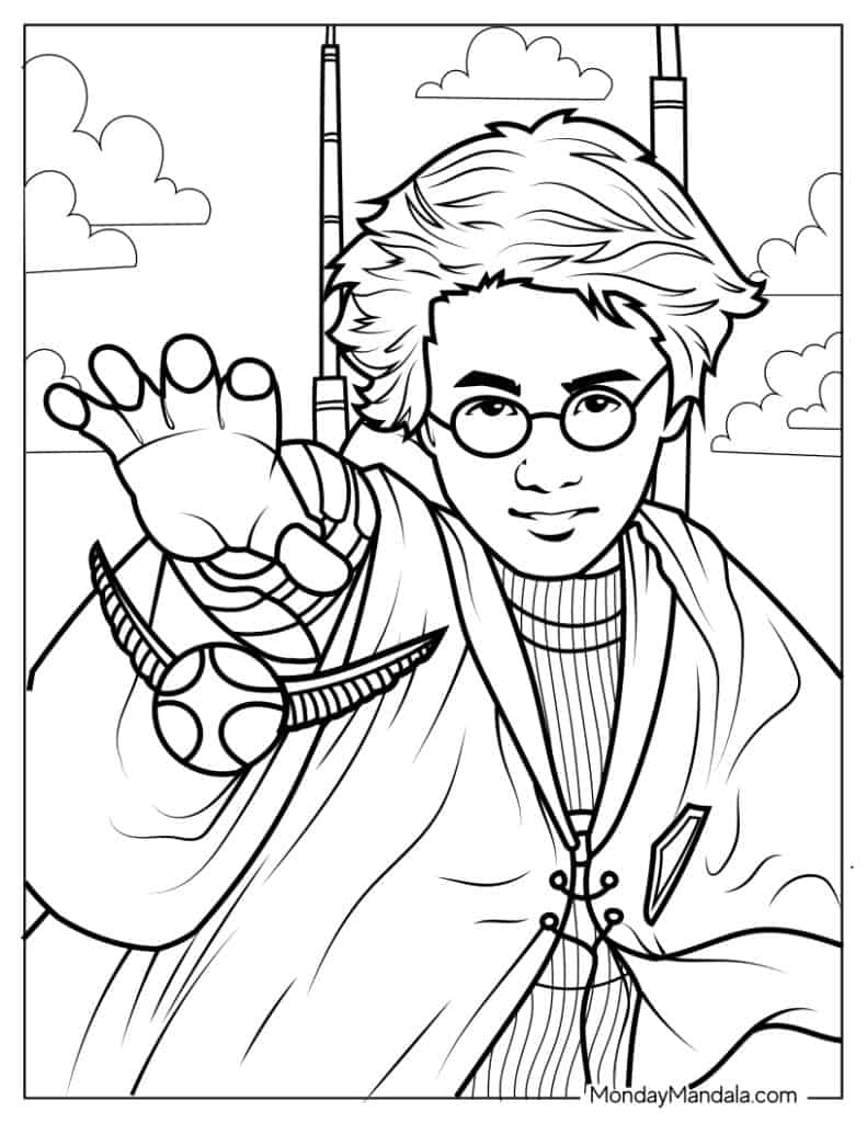 Harry potter coloring pages free pdf printables