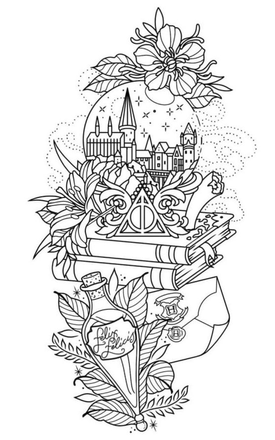 Harry potter coloring pages printables coloringdavidreedco harry potter tattoo sleeve harry potter tattoos harry potter coloring pages