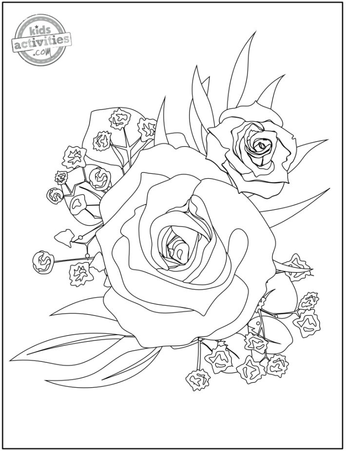 Printable flower coloring pages for kids