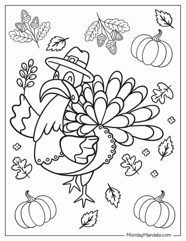 Turkey coloring pages free pdf printables