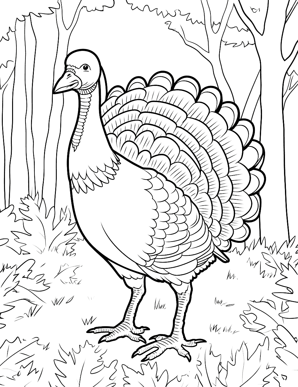 Turkey coloring pages free printable sheets