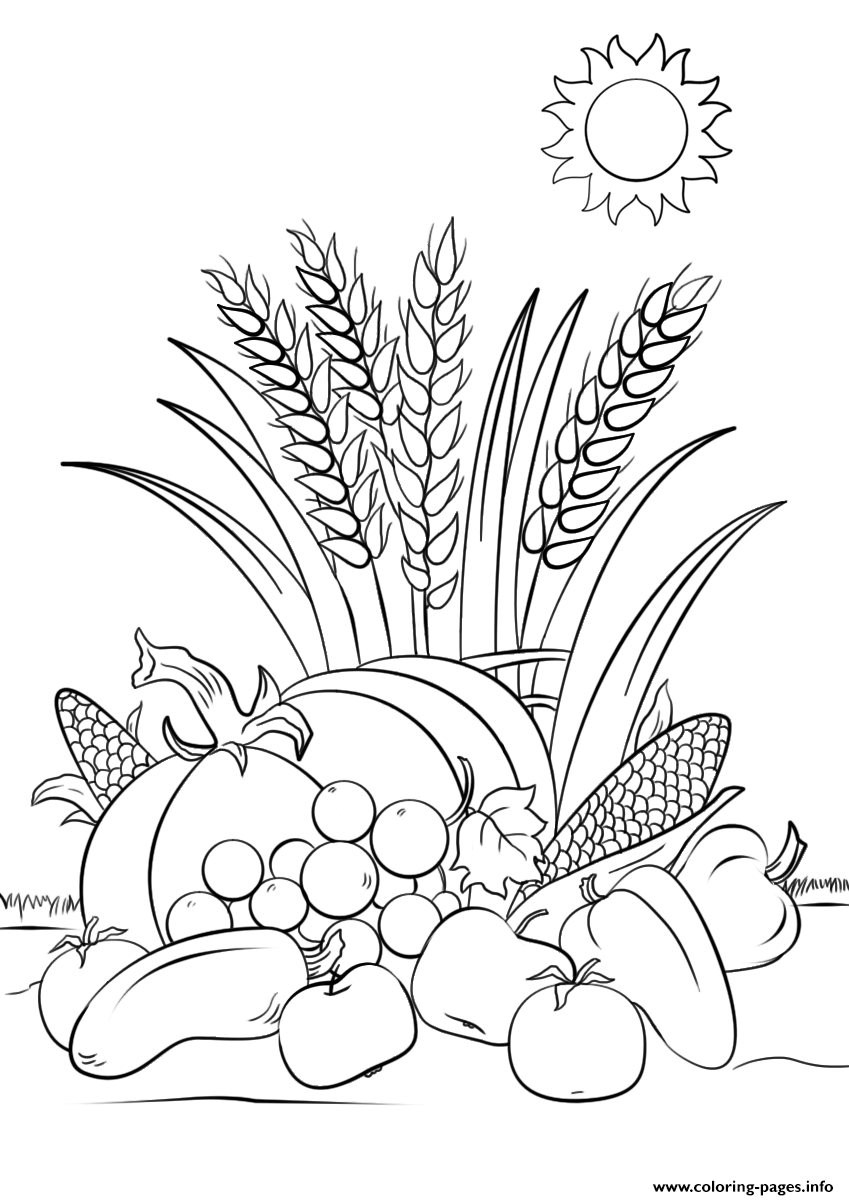 Coloring pages fall harvest autumn coloring pages printable