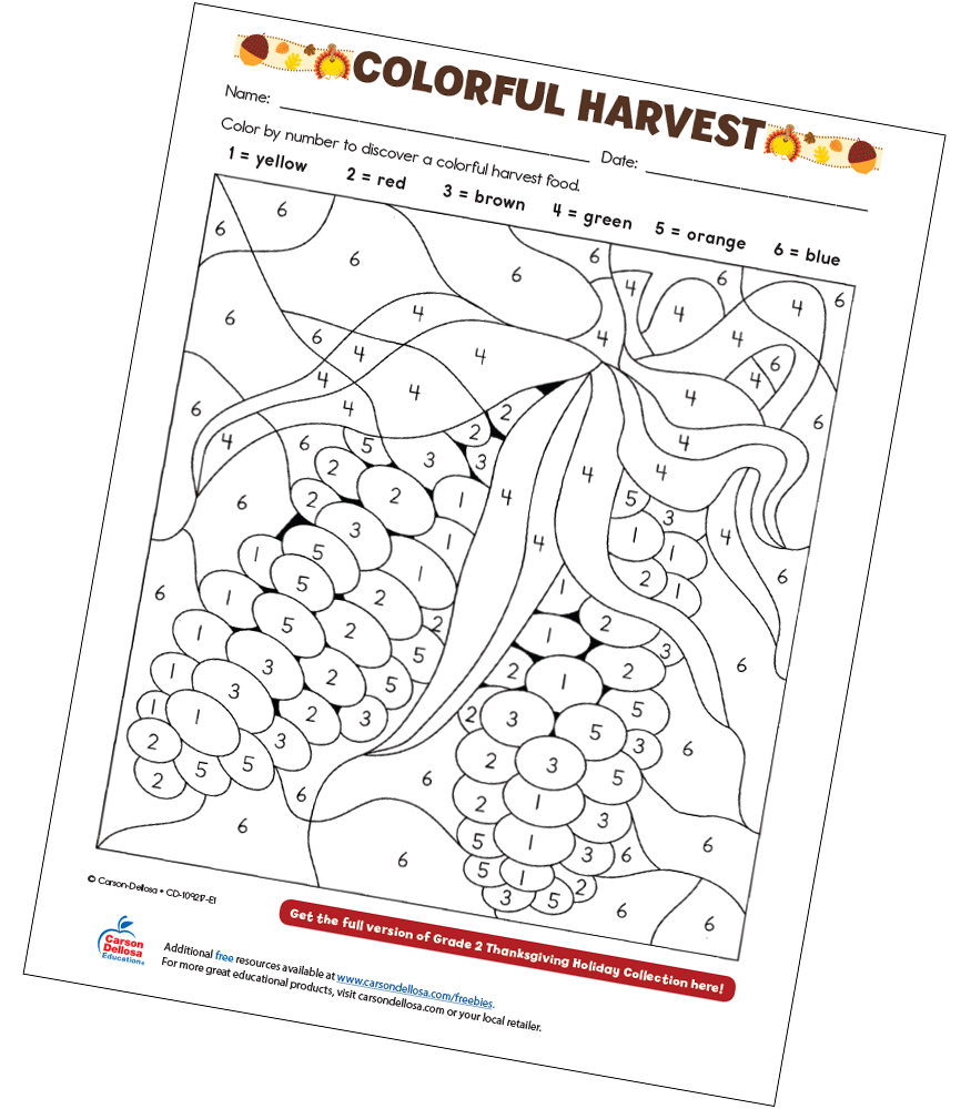 Colorful harvest free printable carson dellosa