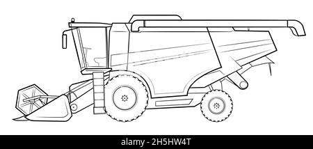 Bine harvester coloring page illustration stock vector image art