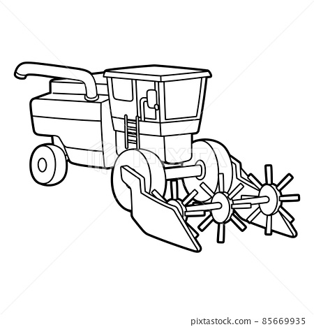 Bine harvester coloring page isolated for kids