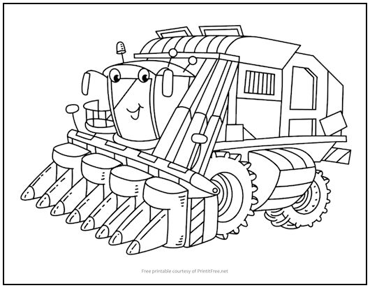 Combine harvester coloring page print it free