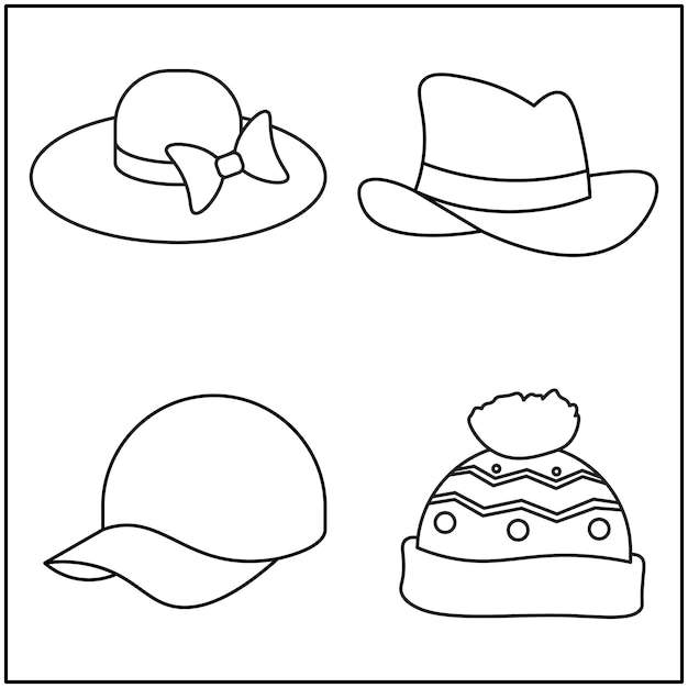 Hat coloring page images