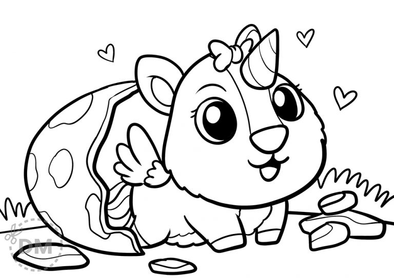 Unicorn hatchimals coloring page for kid to color for free