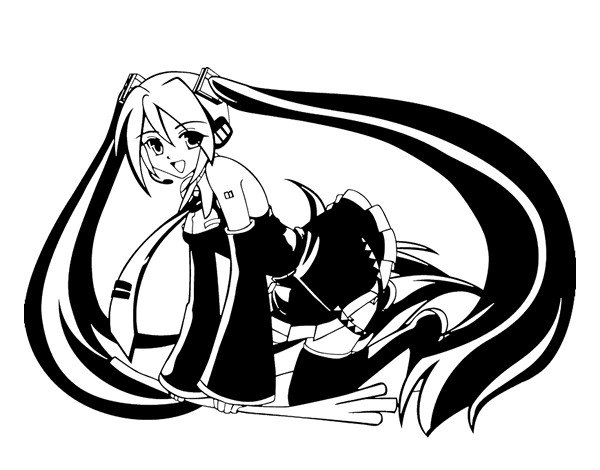 Vocaloid hatsune miku coloring page