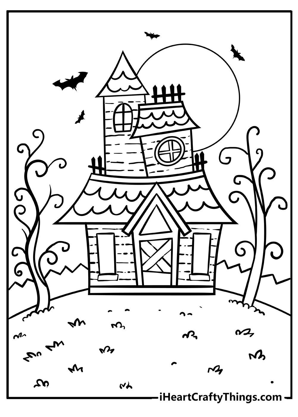 Haunted house coloring pages free printables