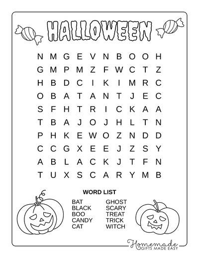 Best free printable halloween word search puzzles for kids