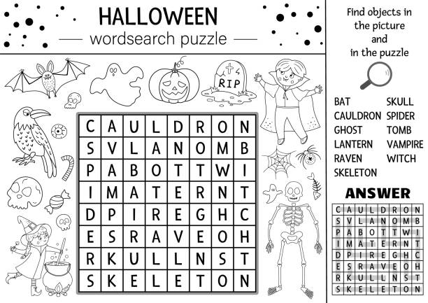 Halloween coloring pages printable stock illustrations royalty