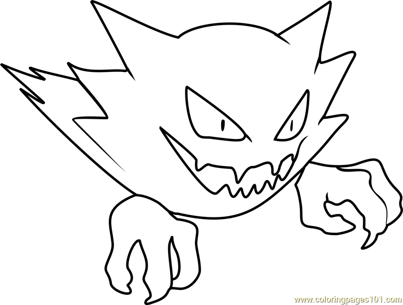 Haunter pokemon coloring page for kids