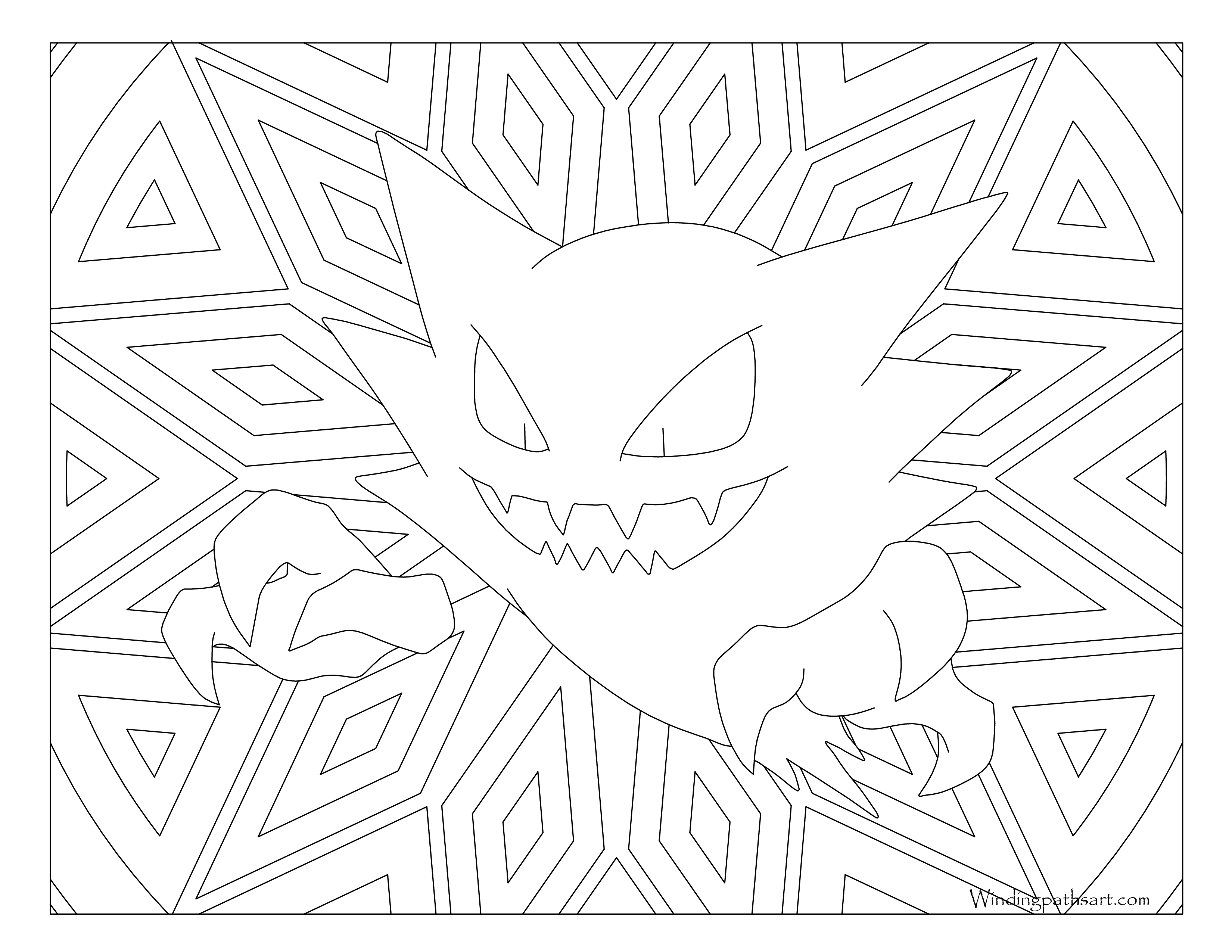 Haunter pokemon coloring page