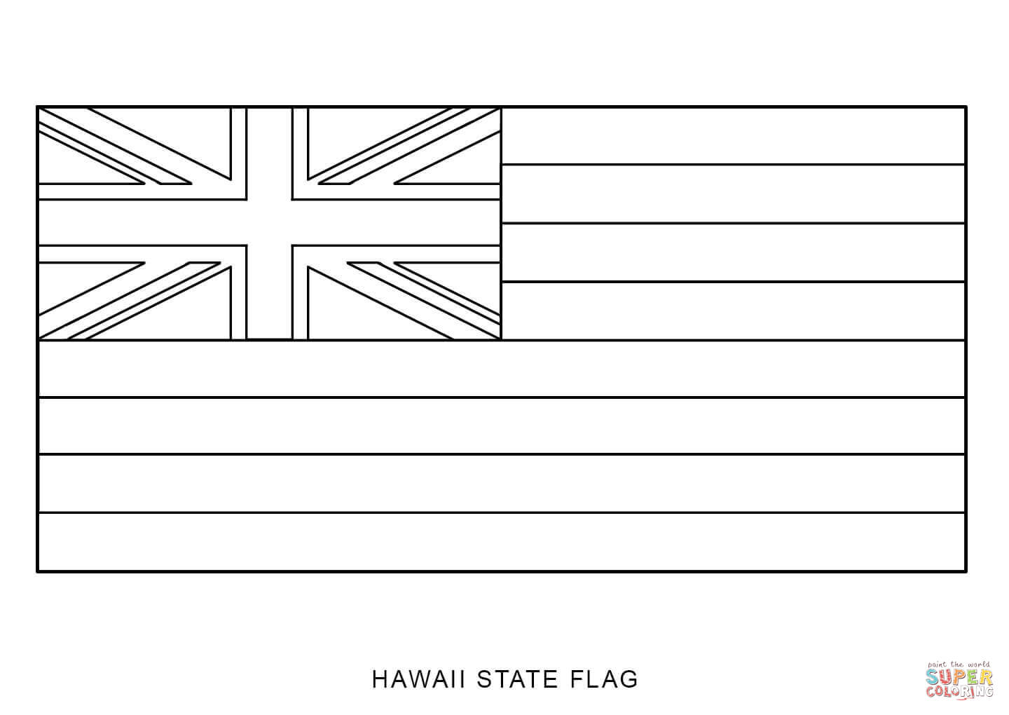 Flag of hawaii coloring page free printable coloring pages