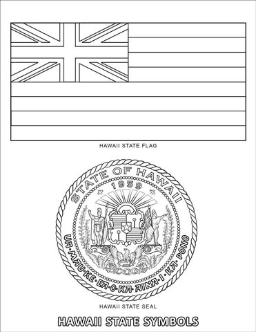 Hawaii state symbols coloring page free printable coloring pages