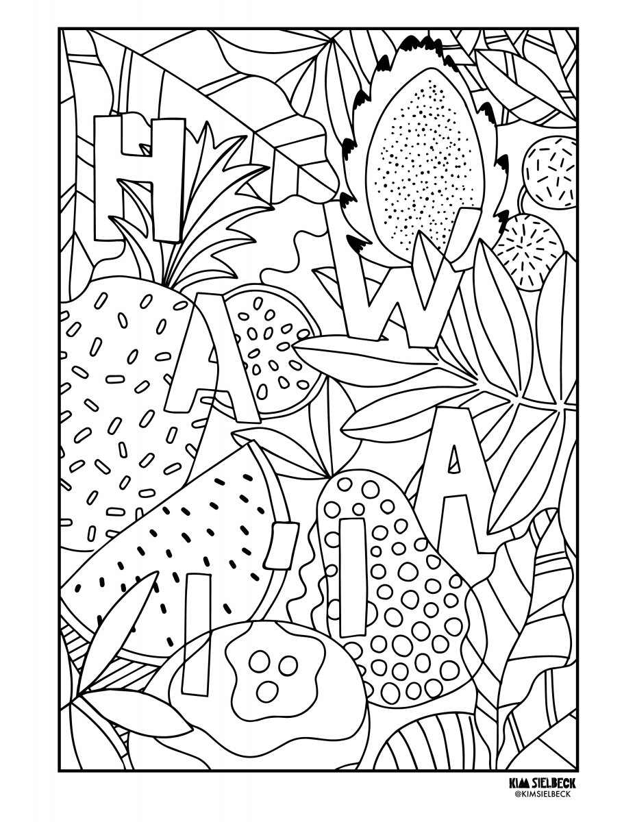 Free adult coloring pages from hawaii artists and our magazine that you can print and enjoy at home