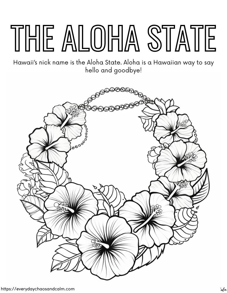 Free educational hawaii coloring pages for kids