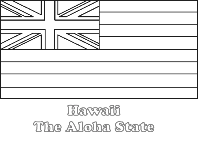 Large printable hawaii state flag to color from