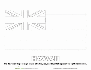 Hawaii state flag worksheet education hawaii state flag flag coloring pages state flags