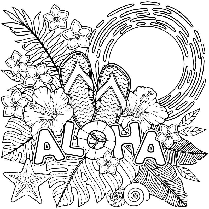 Hawaii coloring book stock illustrations â hawaii coloring book stock illustrations vectors clipart