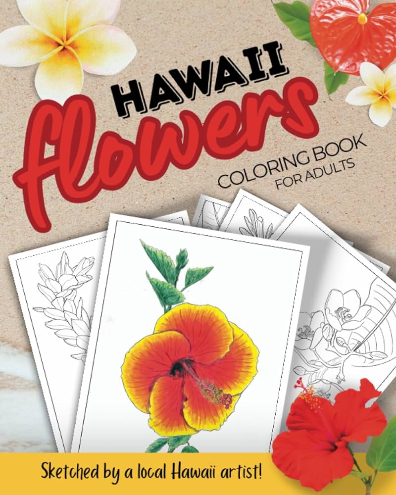 Hawaii flowers coloring book for adults sketched by a local hawaii artist hawaiian paradise coloring series for adults dobbins randy books