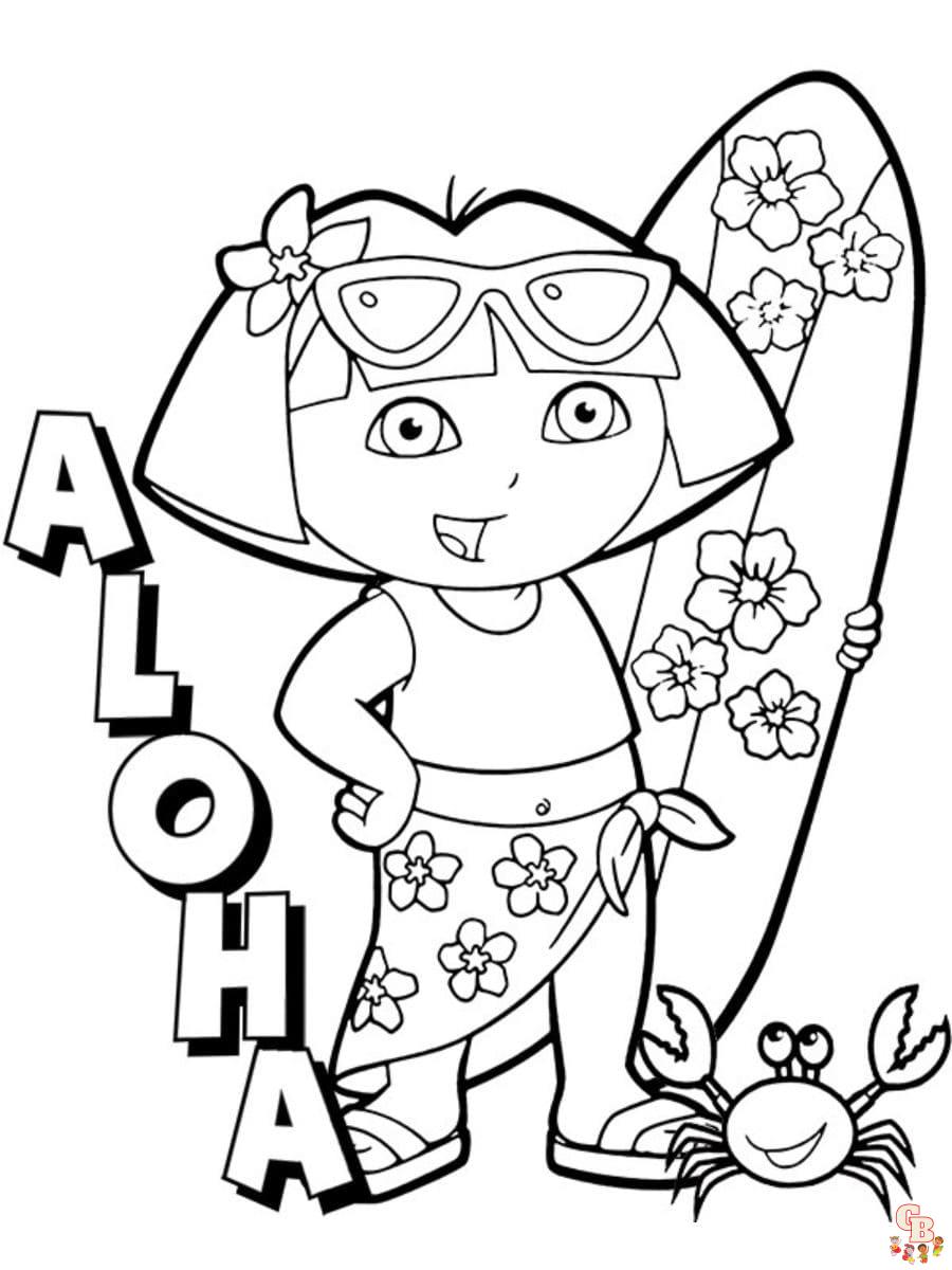 Printable haiwaii coloring pages free for kids and adults