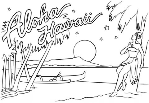 Hawaii coloring pages pdf free
