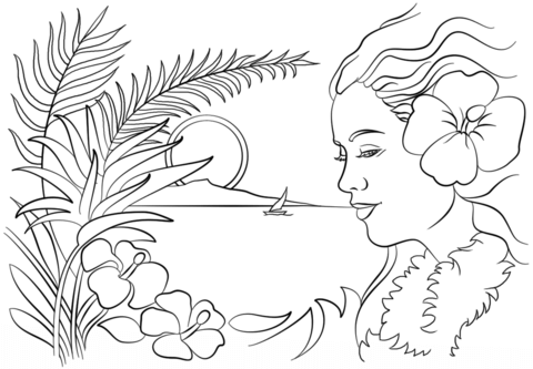 Beautiful hawaii coloring page free printable coloring pages