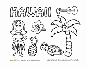 Hawaii worksheet education hawaiian crafts hawaii crafts coloring pages