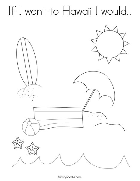 If i went to hawaii i would coloring page