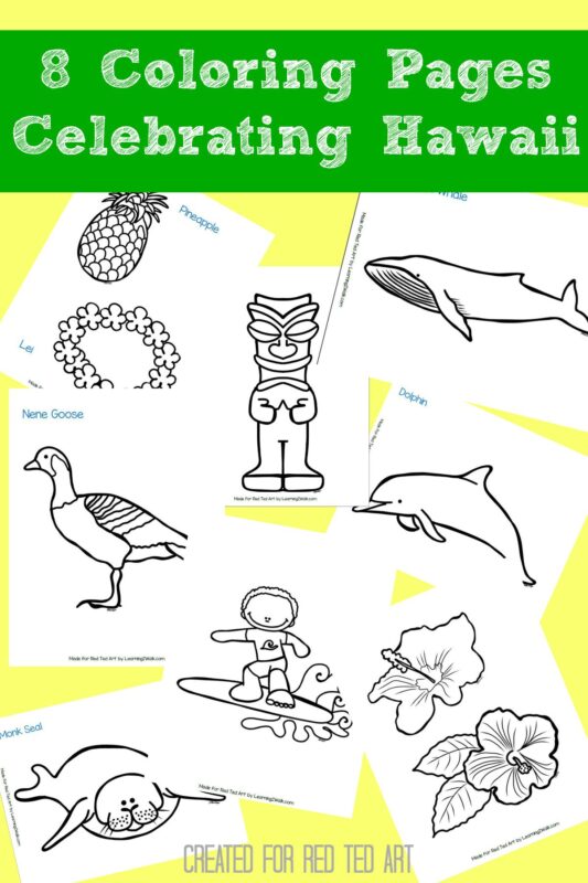 Hawaiian coloring pages for kids