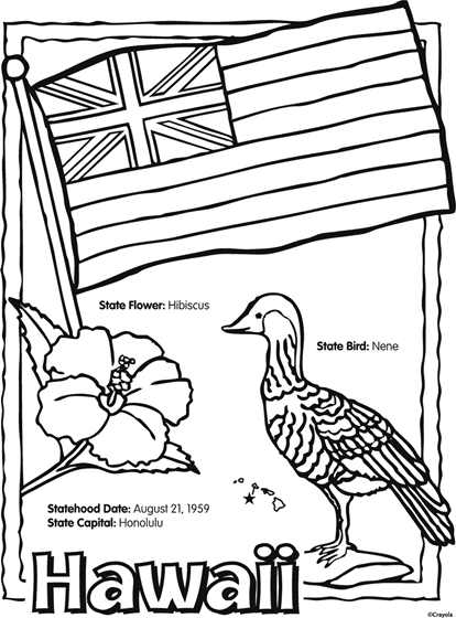 State of hawaii free coloring page