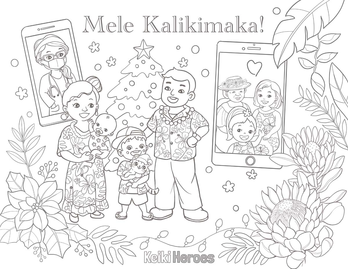 Mele kalikimaka coloring sheet keiki heroes