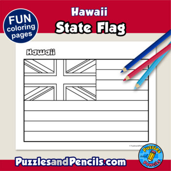 Hawaii symbols coloring pages with map and state flag state symbols