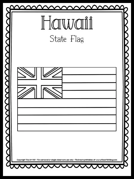 Hawaii state flag coloring page free printable â the art kit