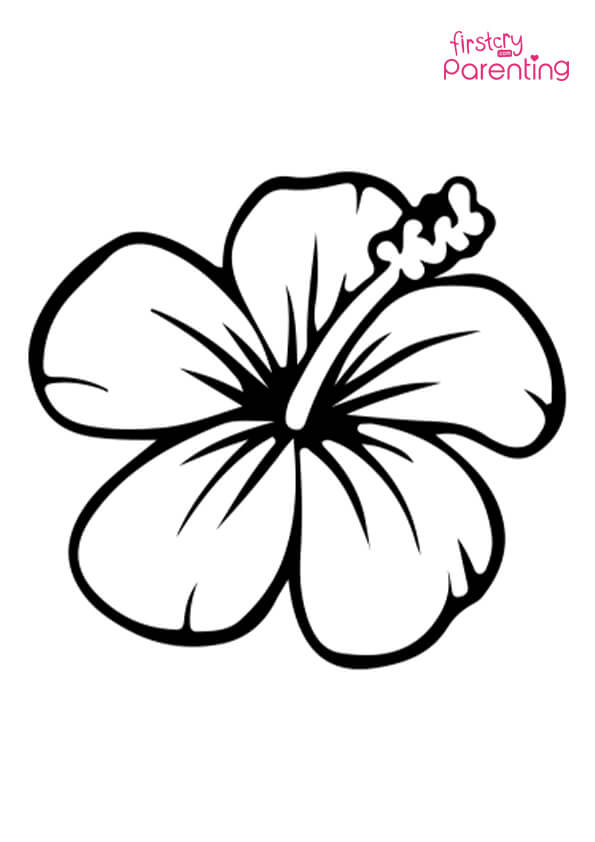 Easy printable hibiscus coloring pages for kids