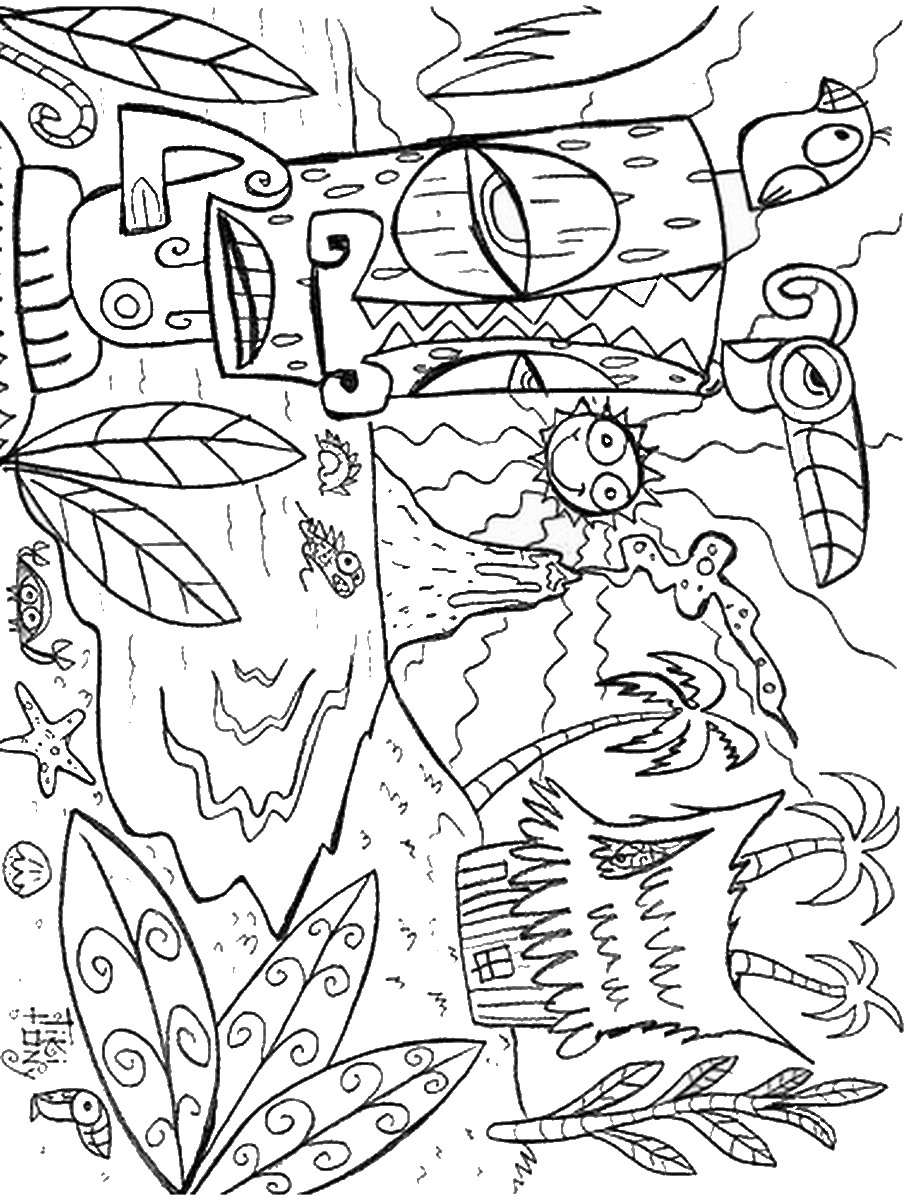 Luau coloring pages â birthday printable