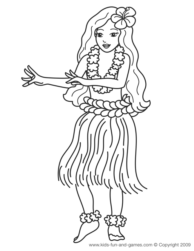 Colorful luau coloring pages