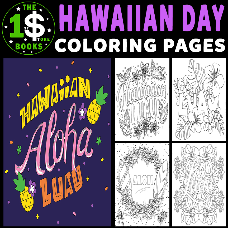 Hawaiian day lei day aloha luau may holiday coloring sheets made by teachers