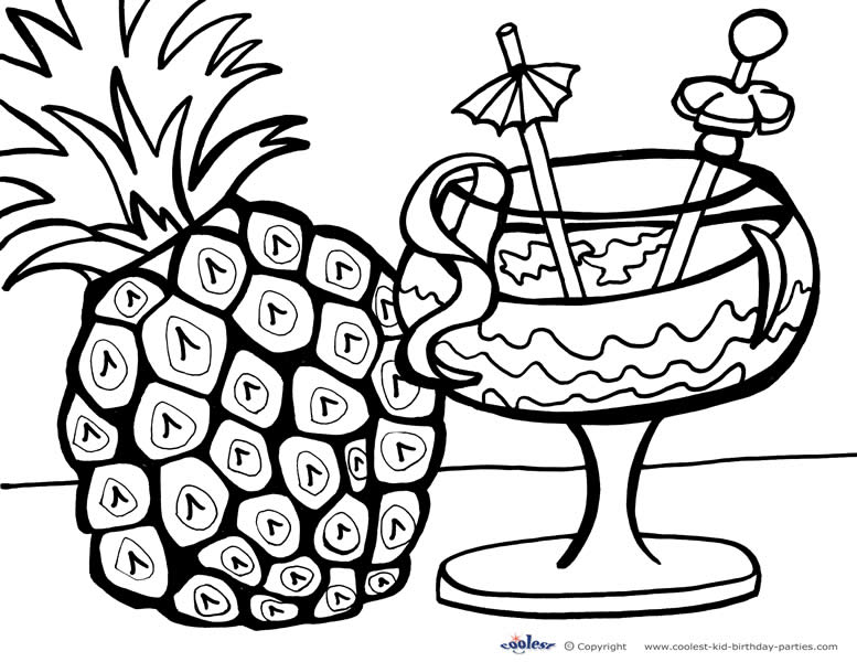 Printable luau coloring page