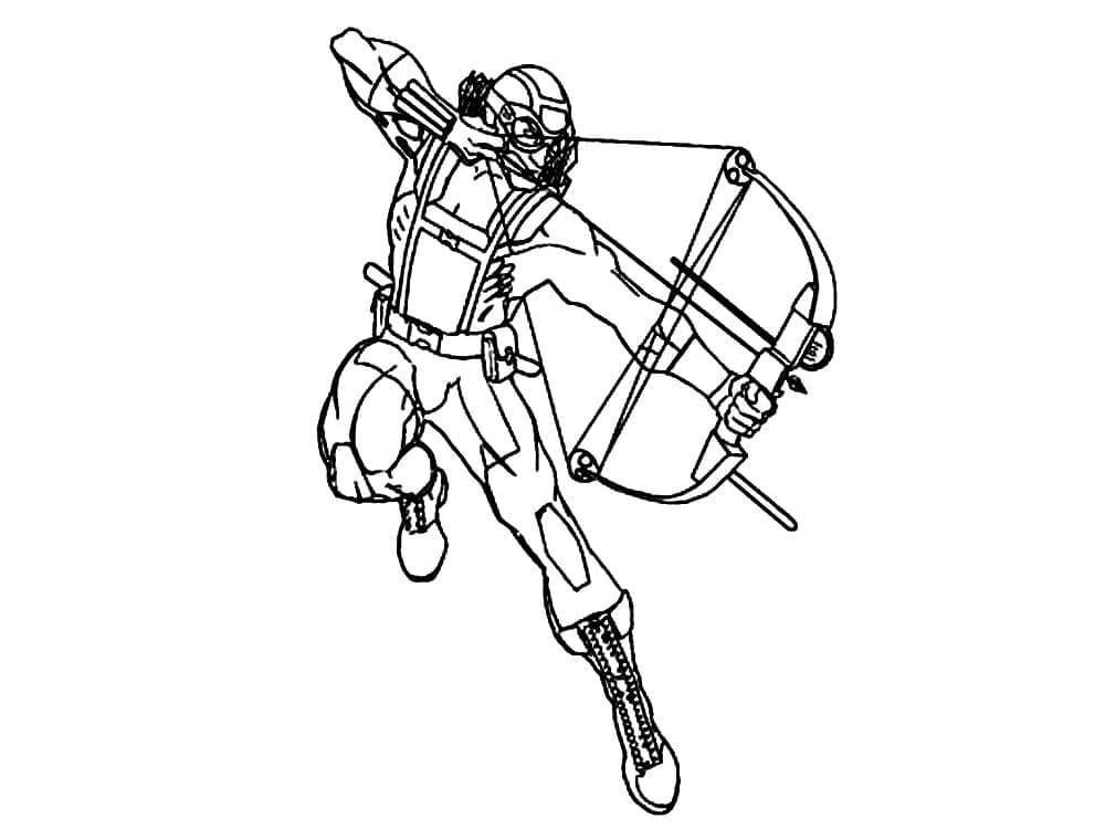 Hawkeye from marvel ics coloring page