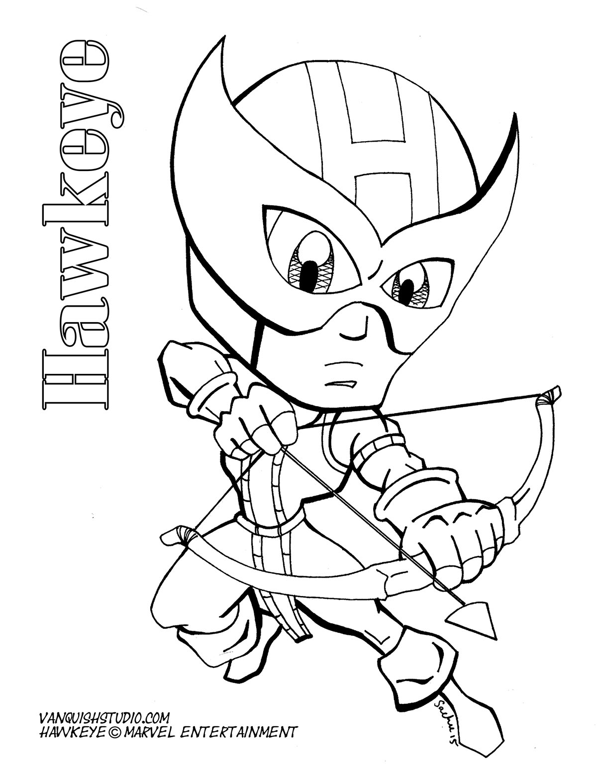 Hawkeye coloring page vanquish studio