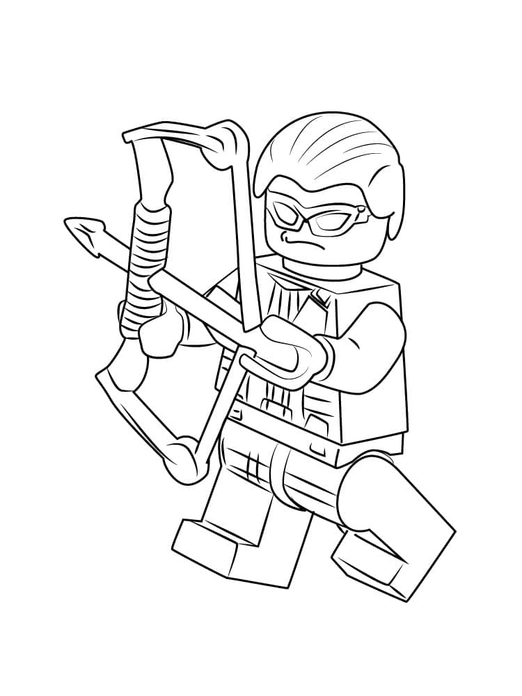 Lego man with a bow and arrow coloring page