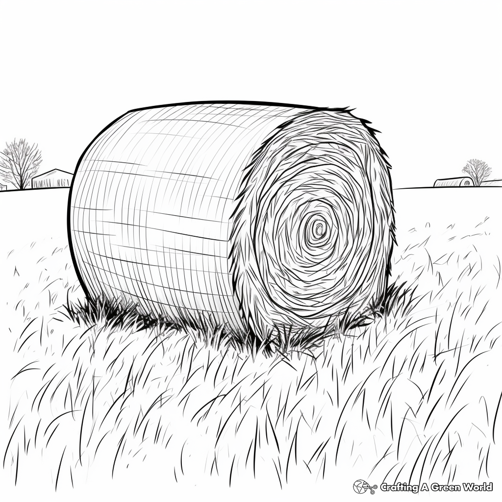 Hay bale coloring pages