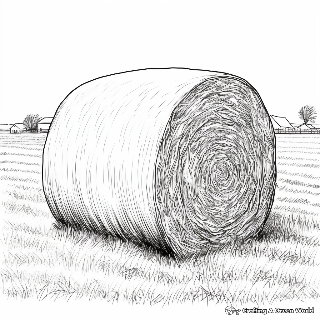 Hay bale coloring pages